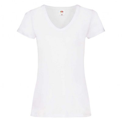 ΛΕΥΚΟ Γυναικείο Μπλουζάκι με V λαιμόκοψη lady-fit-valuweight-v-neck